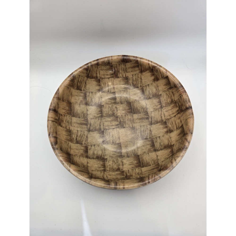 Vintage MCM Cambro Mfg Fiberglass 8" Bowl Huntington Beach CA Basketweave